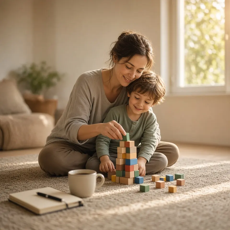 A parent and child reviewing ABA therapy options at home in New Jersey